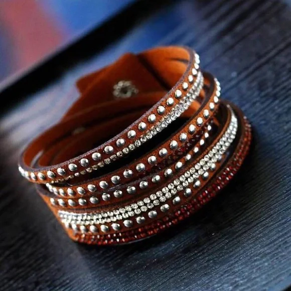 Colorful Rhinestone Wrap Bracelets Various Colors - Picture 5 of 6